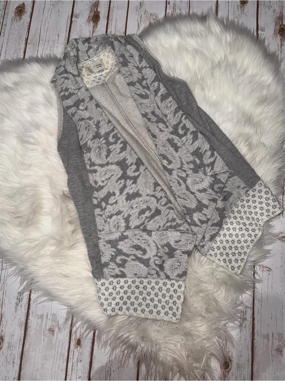Saturday Sunday by Anthropologie Women's Medium Sweatshirt Vest Open Waterfall